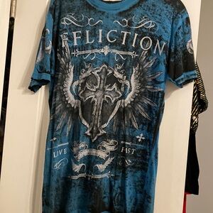 Affliction Blue Graphic Men's Shirt